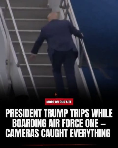 President Trump Trips While Going Up The Steps To Air Force One!