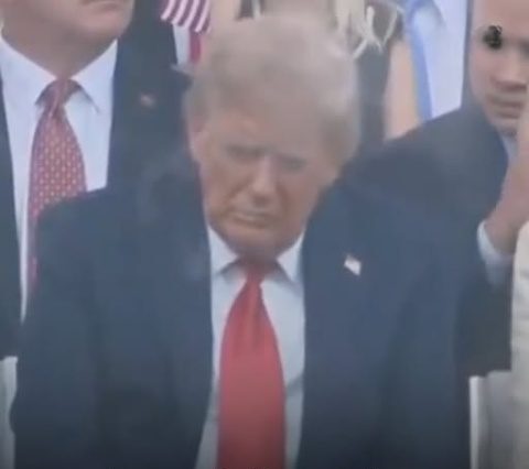 People can’t believe their eyes after Trump appears to fall asleep during own military parade